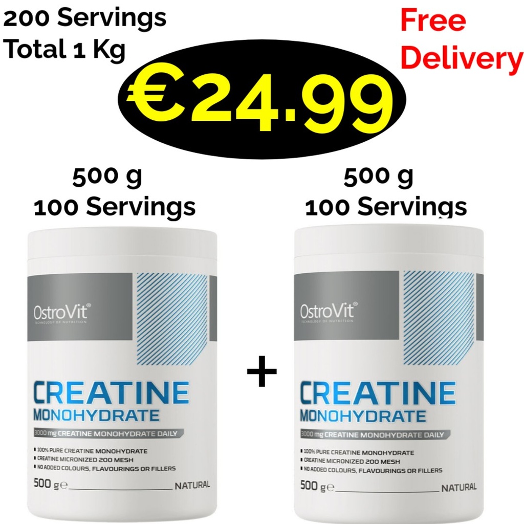 1+1 Fresh Stock!!! OstroVit Creatine Monohydrate 1000 g - 480 Servings