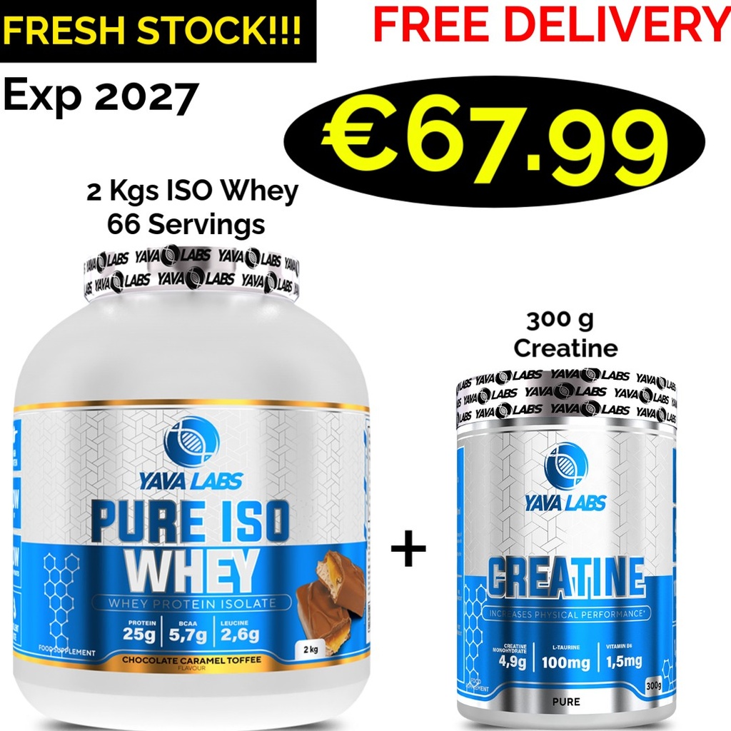 Yava Labs Pure Iso Whey 2000g - 66 Servings + Creatine 300 g - 60 Servings