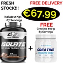 CORE CHAMPS 100% ISOLATE WHEY PROTEIN 2 Kgs - 67 Servings + Free Creatine 300 g - 60 Servings