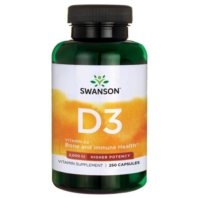 Swanson Vitamin D3 2000 iu - Higher Potency 250 Caps - 250 Servings