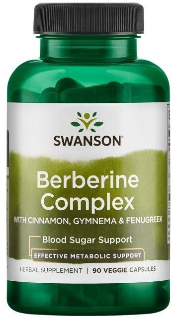 Swanson Berberine Complex with Cinnamon, Gymnema & Fenugreek - 90 Vcaps - 90 Servings
