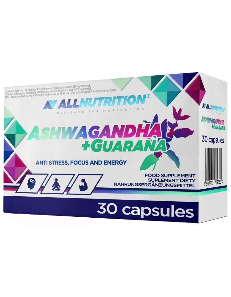 ALL Nutrition ASHWAGANDHA + GUARANA 30 Capsules - 30 Servings