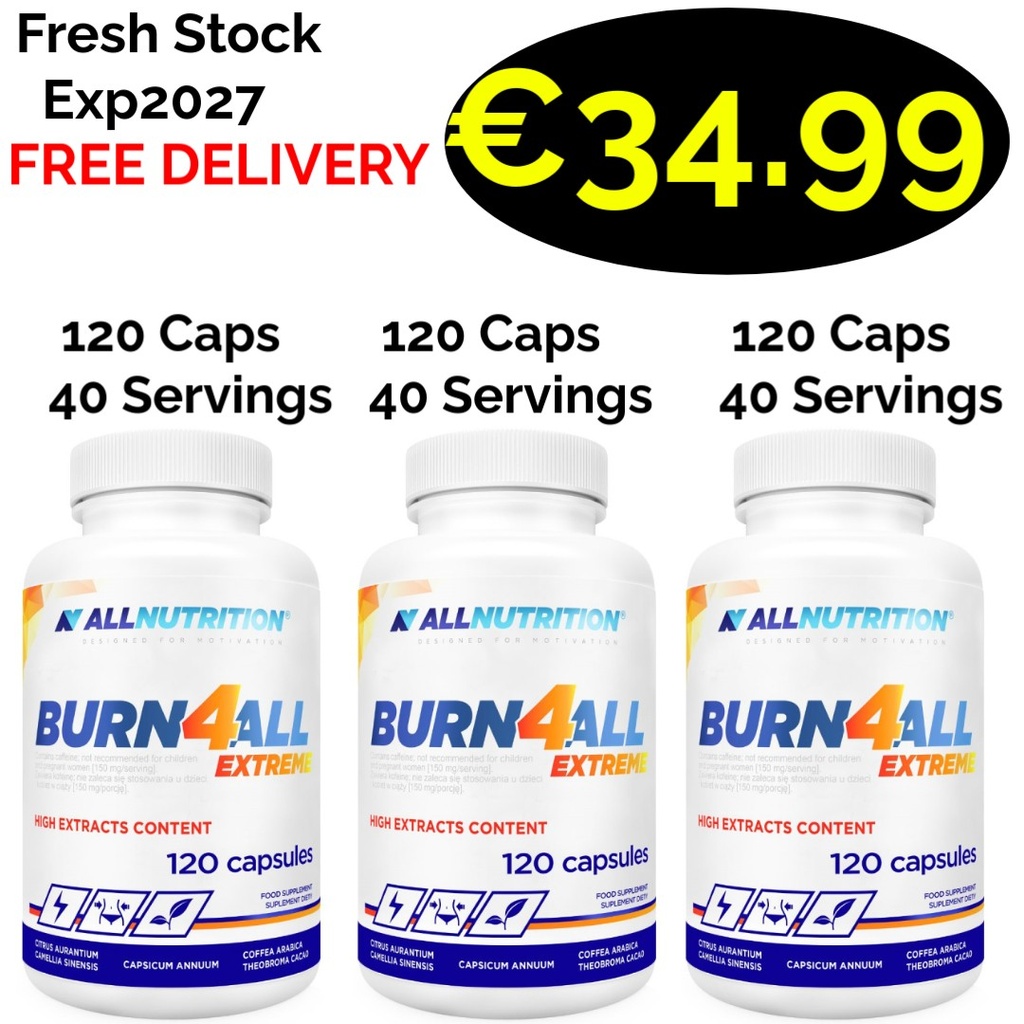 3x ALL Nutrition BURN4ALL 360 Caps - 120 Servings