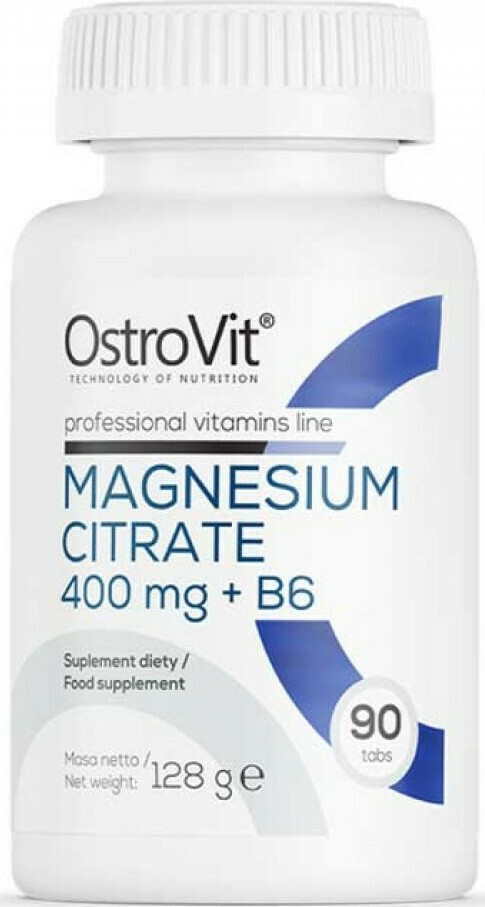 OstroVit Magnesium Citrate 400 mg + B6 90 Tabs - 30 Servings