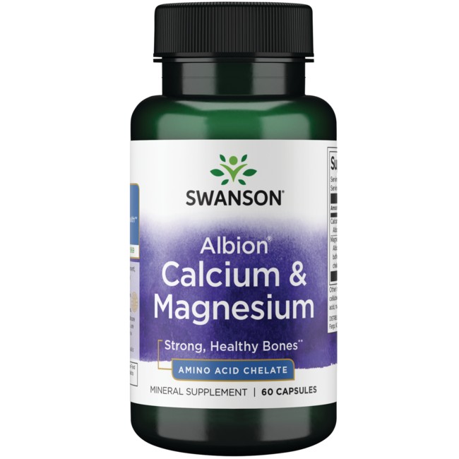 Swanson Albion Calcium & Magnesium 60 Caps - 30 Servings
