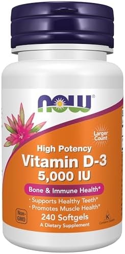 Now Vitamin D3 5,000 IU 240 softgels - 240 Servings