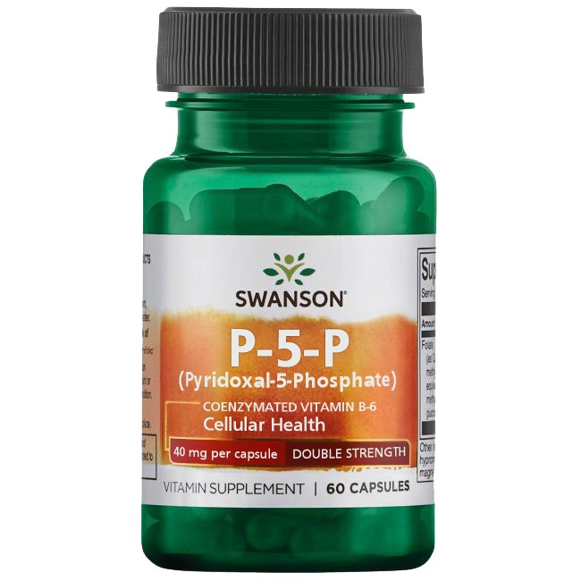 Swanson P-5-P (Pyridoxal-5-Phosphate) Coenzymated Vitamin B6  40 mg - 60 Caps - 60 Servings