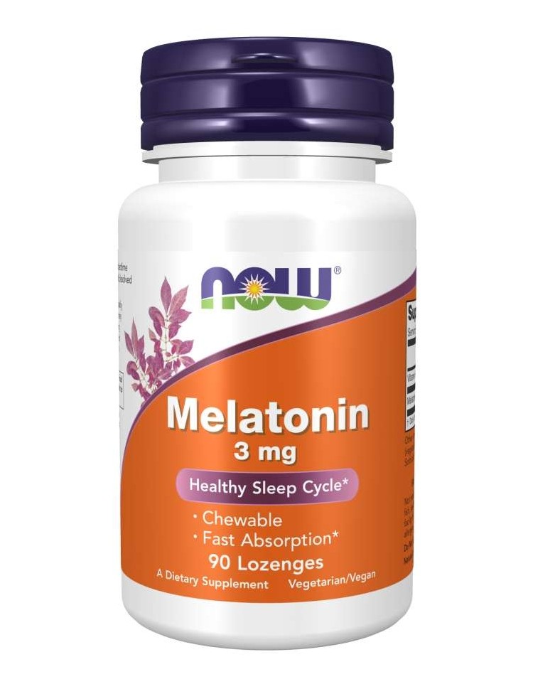Now Melatonin 3 mg 90 Chewable Lozenges - 90 Servings