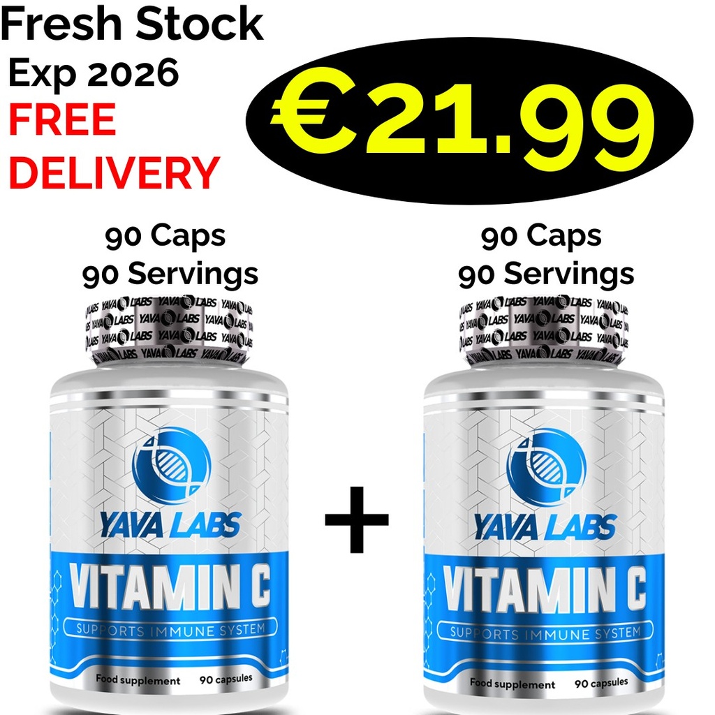 1+1 FRESH STOCK!!! Yava Labs Vitamin C 180 Caps 1000 mg - 180 Servings