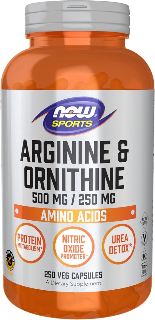 Now Sports Arginine & Ornithine 250 VCaps - 125 Servings
