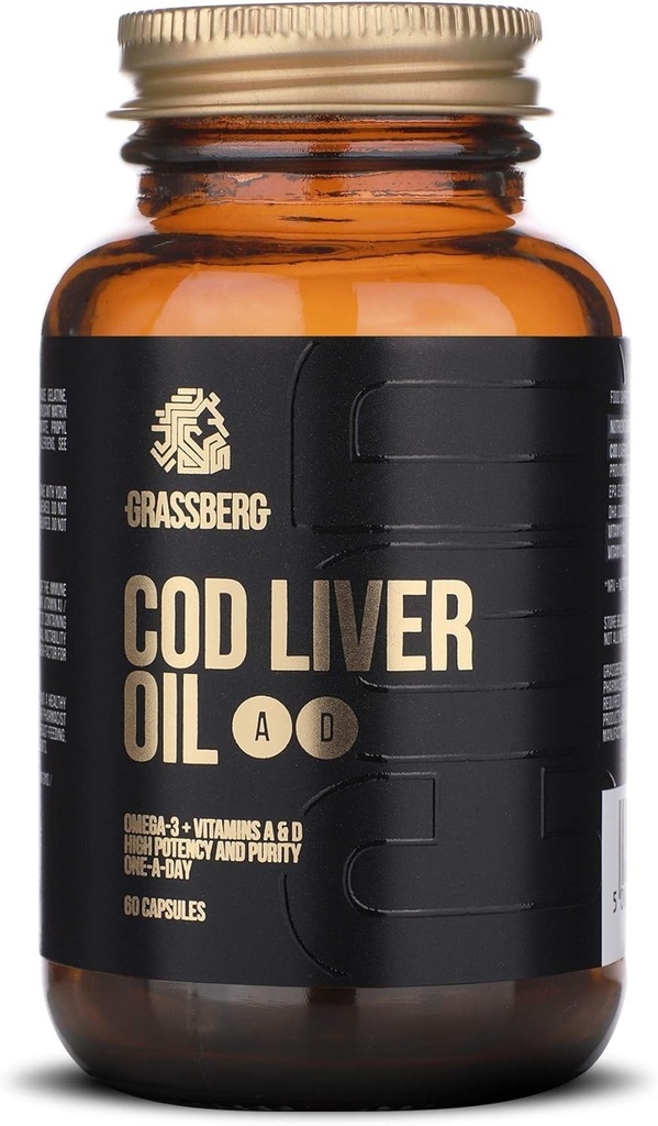 GrassBerg Cod Liver Oil Softgels 60 Softgels - 60 Servings