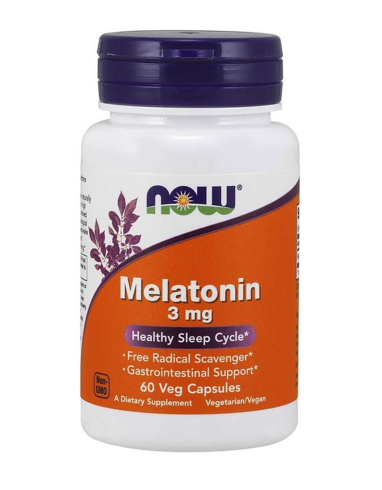 Now Melatonin 3 mg 60 Veg Caps - 60 Servings