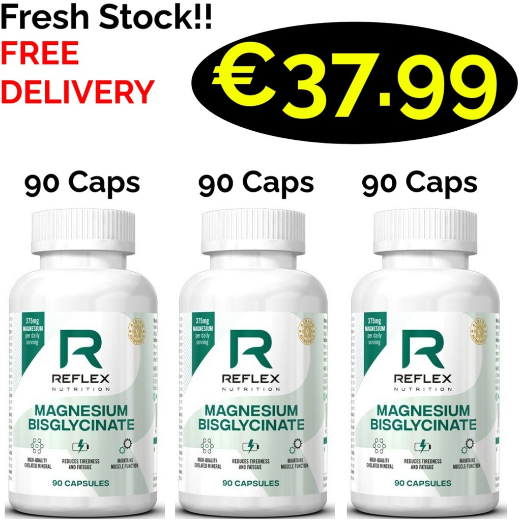 3x Reflex Magnesium Bisglycinate - 270 Caps - 90 Servings