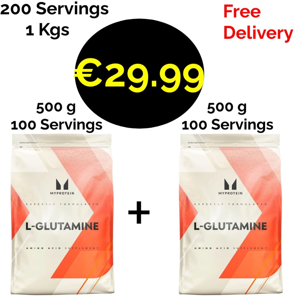 2x Fresh Stock!!! MyProtein L-Glutamine 1 Kg - 200 Servings