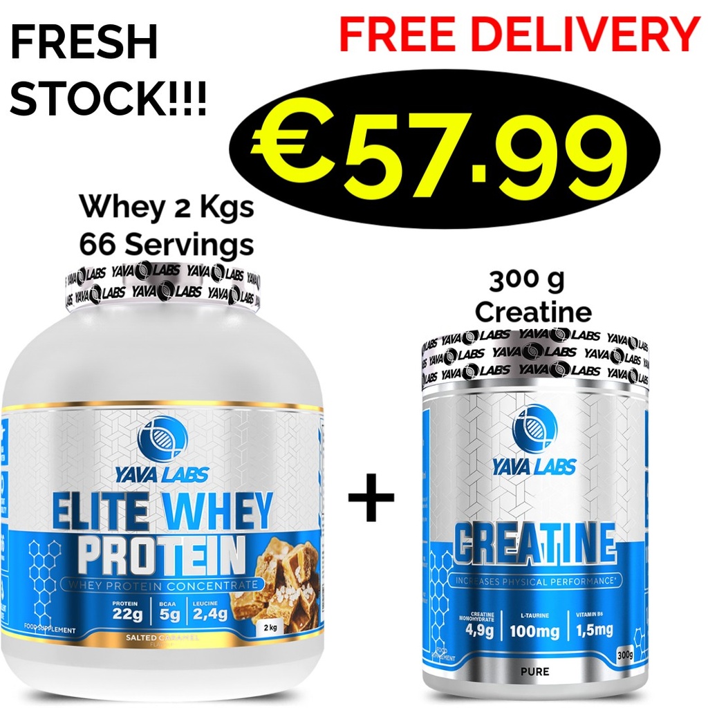 Yava Lab Elite Whey Protein 2000 g - 66 Servings + 300 g Creatine 60 Servings