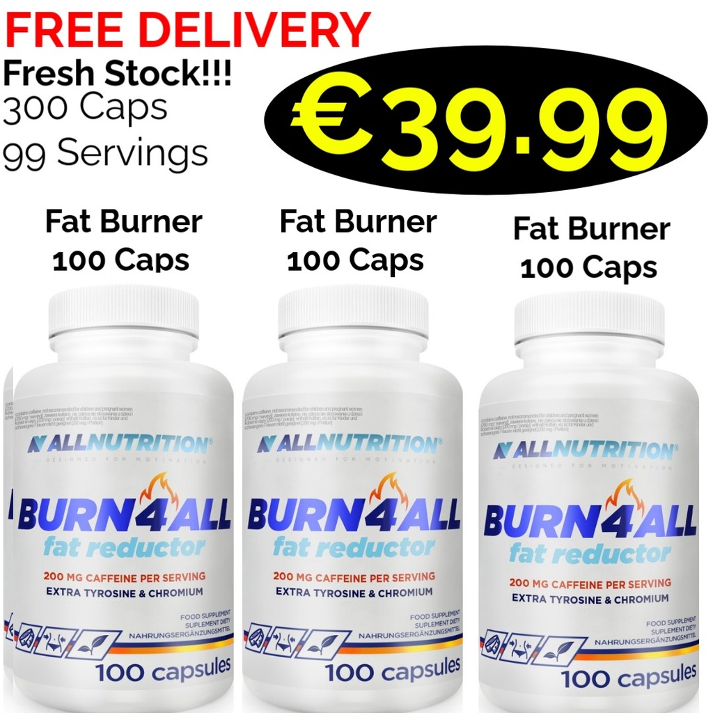 3x ALL Nutrition BURN4ALL 300 Caps - 99 Servings