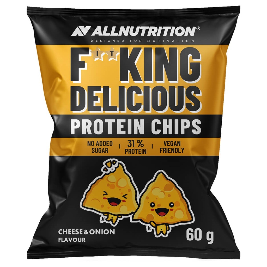 ALL Nutrition Vegan Friendly FITKING DELICIOUS PROTEIN CHIPS CHEESE ONION 60 g