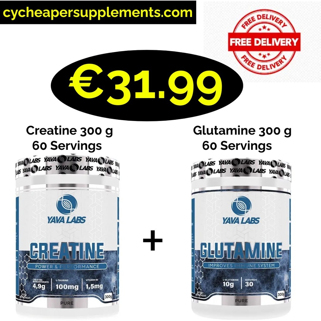 Yava Labs L-Glutamine & Creatine Powder 300 g Each