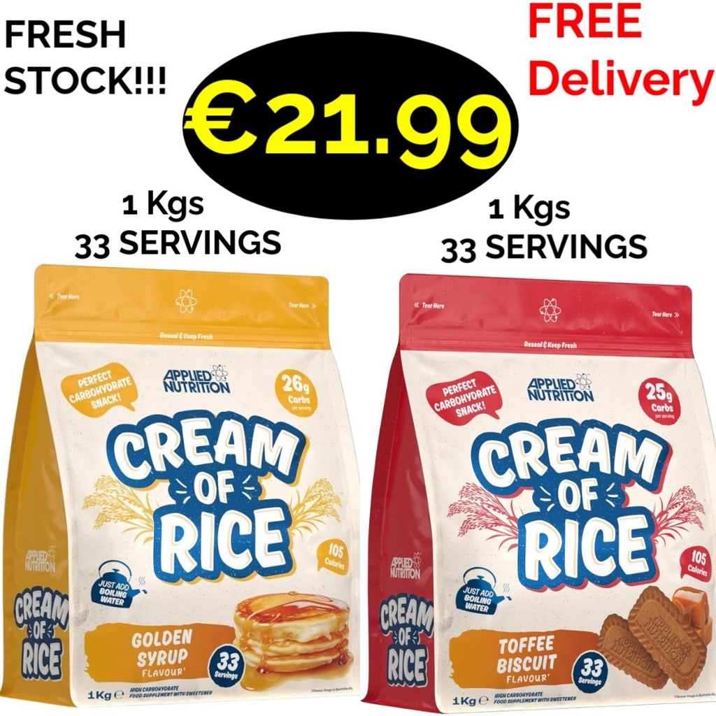 2x Applied Nutrition CREAM OF RICE 2 KGS (66 SERVINGS)