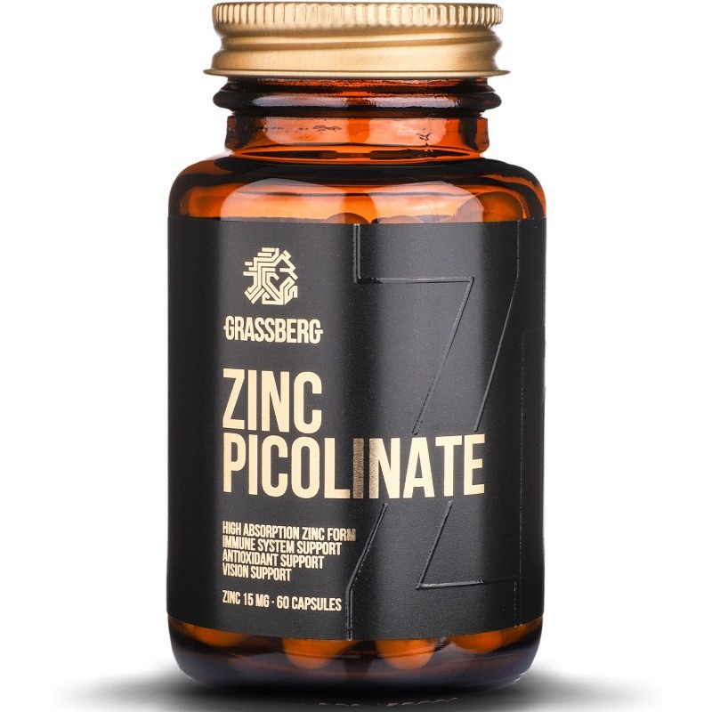 Grassberg Zinc Picolinate 15 mg 60 Caps - 60 Servings