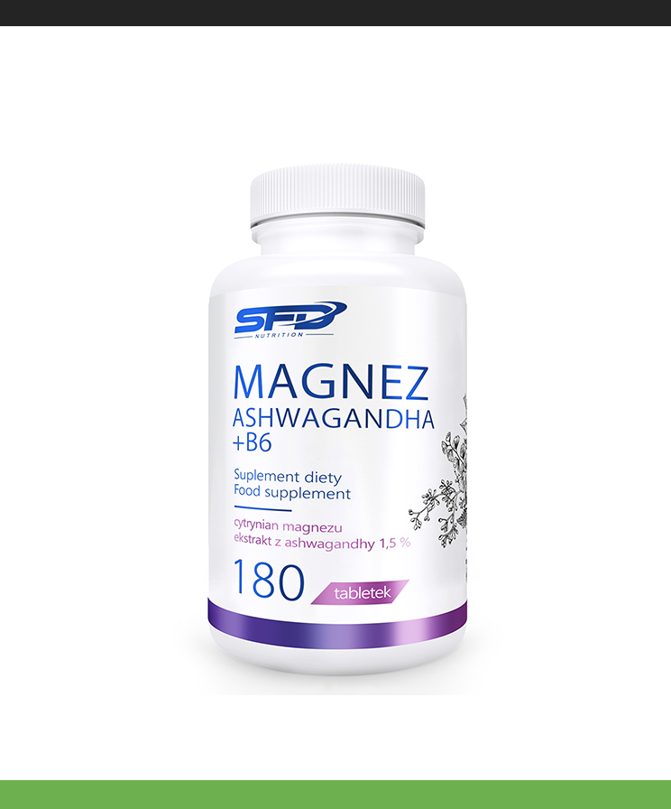 SFD Nutrition MAGNESIUM ASHWAGANDHA + B6 180 Capsules - 45 Servings