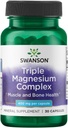 Swanson Triple Magnesium Complex 30 Capsules 400 mg  - 30 Servings