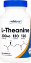 Nutricost L-Theanine 200 mg 120 Caps - 120 Servings