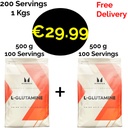 2x Fresh Stock!!! MyProtein L-Glutamine 1 Kg - 200 Servings