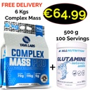 Yava Labs Complex Mass 6000 g - 34 Servings + Glutamine 500 g