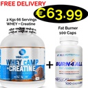 2 in 1 Yava Labs Whey cAMP + Creatine 2000 g  2 - In - 1 - 66 Servings + Fat Burner 100 Caps