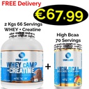 2 in 1 Yava Labs Whey cAMP + Creatine 2000 g  2 - In - 1 - 66 Servings + High Bcaa 420 g - 70 Servings