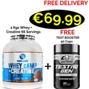 2 in 1 Yava Labs Whey cAMP + Creatine 2000 g  2 - In - 1 - 66 Servings + FREE Testbooster 90 Caps - 45 Servings